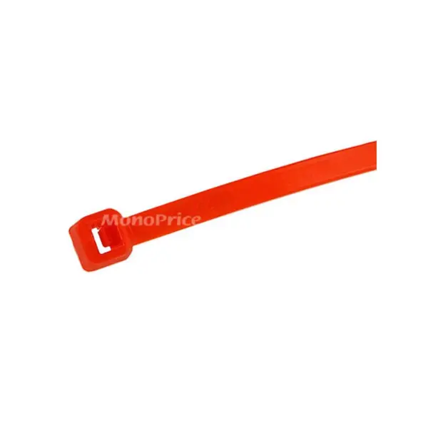 Monoprice 4-inch Cable Tie, 100pcs/Pack, 18 lbs Max Weight - Red