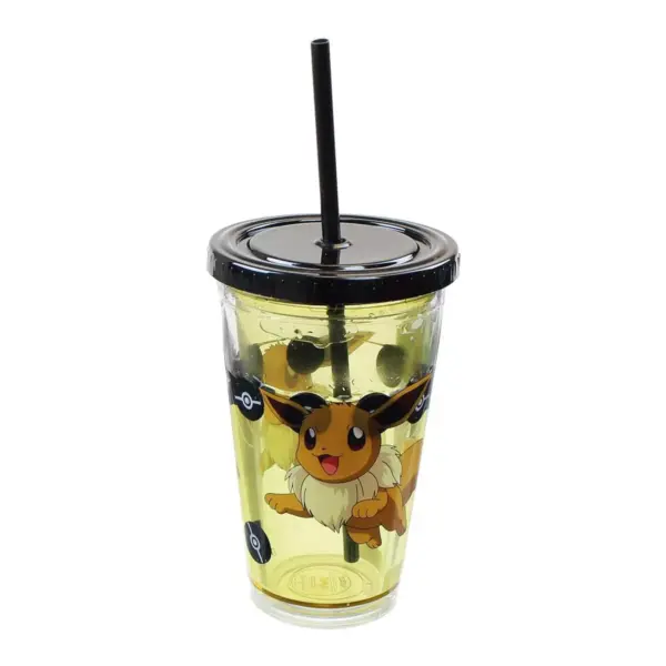 Just Funky Pokemon Eevee 18oz Carnival Cup w/ Floating Confetti Pokeballs