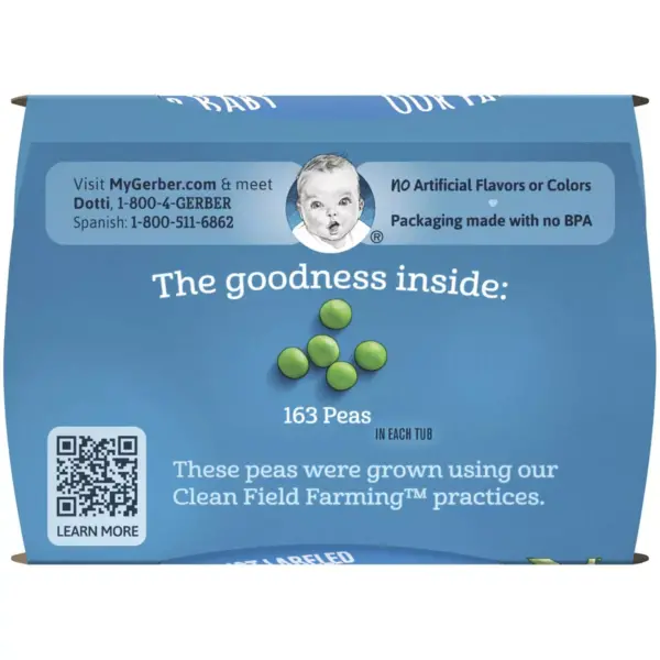 Gerber Sitter 2nd Foods Pea Baby Meals Tubs - 2ct/4oz Each