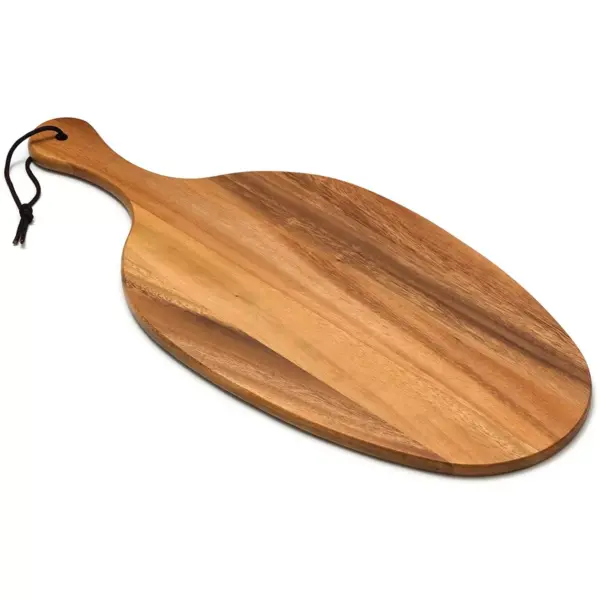 Lipper International 1125 Decorative Acacia Wood Oblong-Shaped Paddle Board Serving Tray for Appetizers