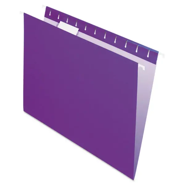 Pendaflex Essentials Colored Hanging Folders 1/5 Tab Letter Violet 25/Box 81611