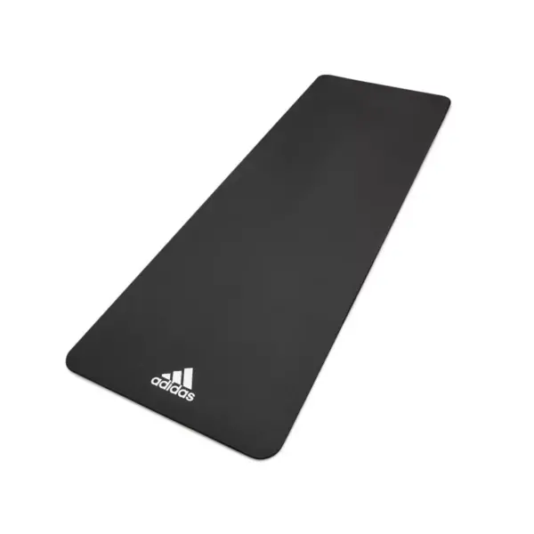 Adidas ADYG-10100BK Universal Exercise Roll Up Slip Resistant Fitness Pilates and Yoga Mat, 8mm Thick, Black