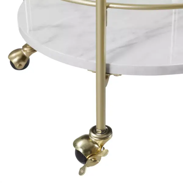 Faux Marble Modern Bar Cart White Marble - Saracina Home