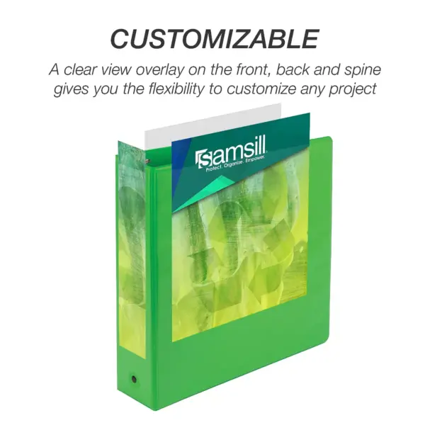 Samsill® Biobased Economy Round Ring View Binders  3 Rings  2" Capacity  11 x 8.5  Lime 17365