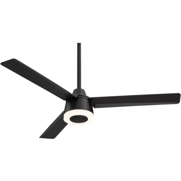 50" Casa Vieja Modern Outdoor Ceiling Fan with Light LED Dimmable Remote Matte Black Damp Rated for Patio Porch