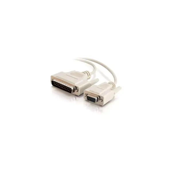 C2G 6ft DB9 Female to DB25 Male Modem Cable - DB-9 - DB-25 Male - 6ft - Beige