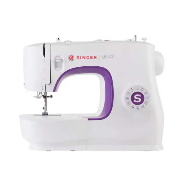 Singer M3500 Portable Sewing Machine with 110 Stitch Applications, Pack of Needles, Bobbins, Seam Ripper, Zipper Foot, and More Accessories, White