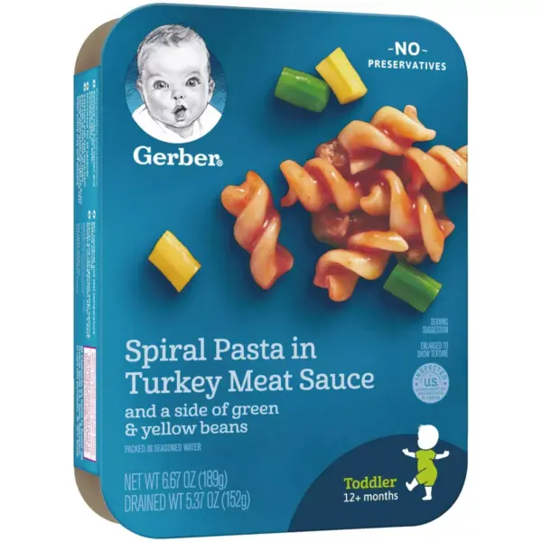 Gerber Lil' Entrees Spiral Pasta in Turkey Meat Sauce with Green and Yellow Beans - 6.67oz