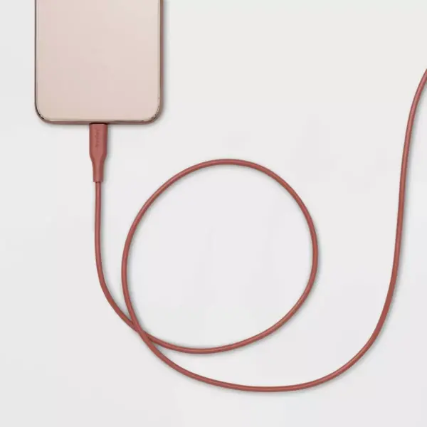 heyday™ 3' Lightning to USB-A Round Cable - Dusty Coral