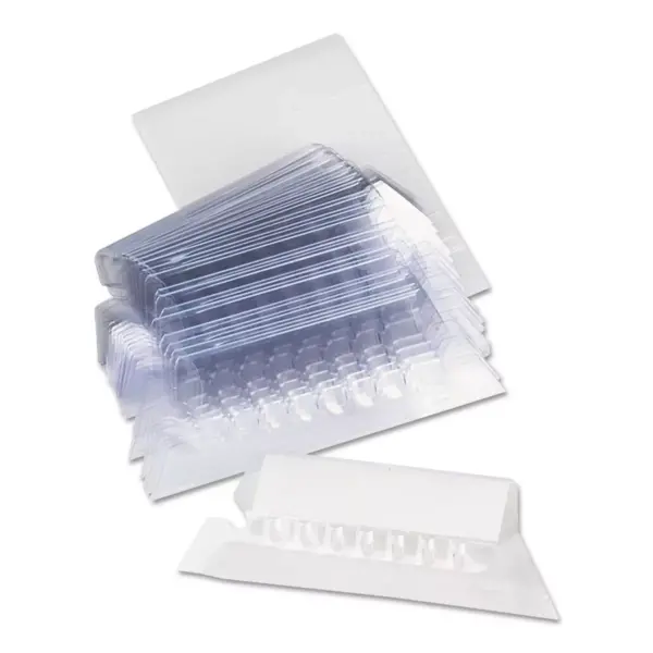 UNIVERSAL Hanging File Folder Plastic Index Tabs 1/5 Tab Cut 2 1/4" Tab Clear 25/Pack 42215