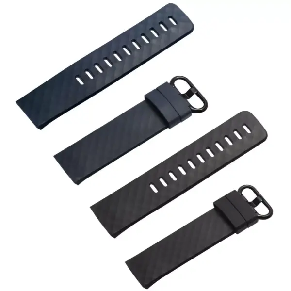 Insten 2-Pack Soft TPU Rubber Replacement Band For Fitbit Charge 4 & Charge 3, Black+Navy