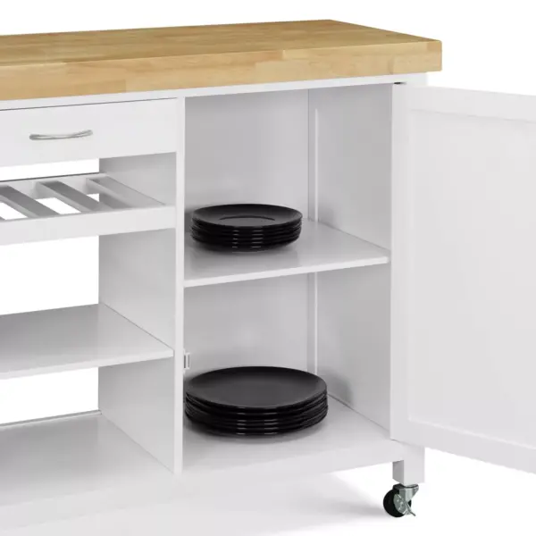 Denver Kitchen Cart White - ClickDecor