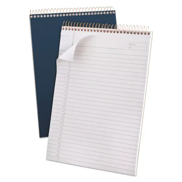 Ampad Gold Fibre Wirebound Writing Pad w/Cover 8 1/2 x 11 3/4 White Navy Cover 20815