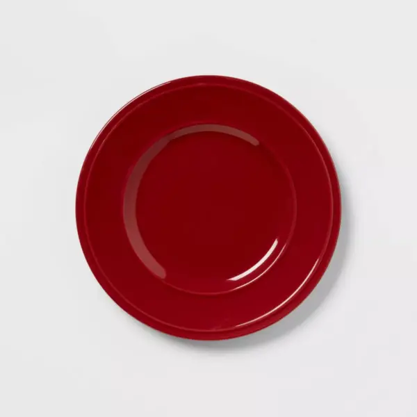 12pc Stoneware Everyday Dinnerware Set Red - Threshold™