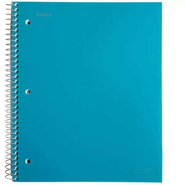 Staples 3-Subject Notebook 8.5" x 11" College Ruled 150 Sheets Asst Colors TR15758M