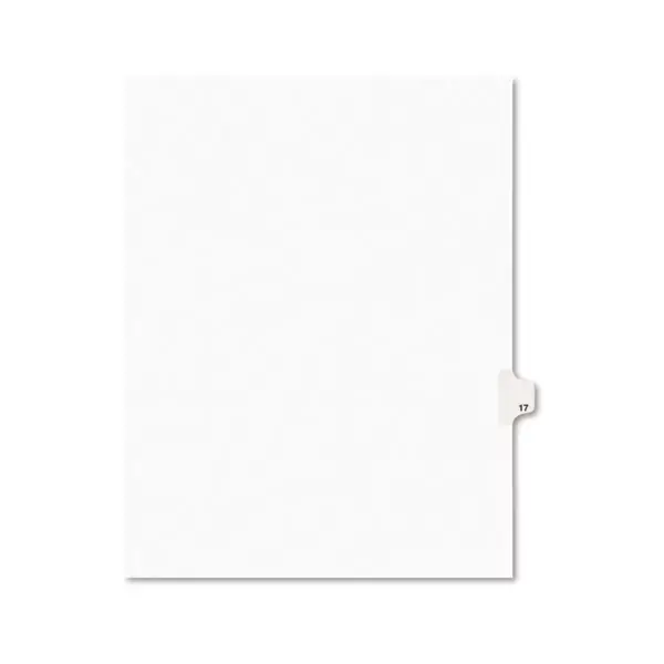 Avery-Style Legal Exhibit Side Tab Divider Title: 17 Letter White 25/Pack 01017