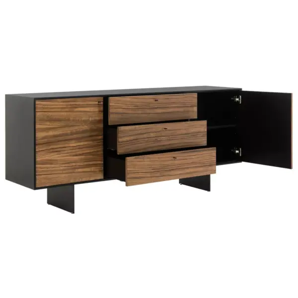 Jonna Wood Cabinet Brown/Black - Safavieh