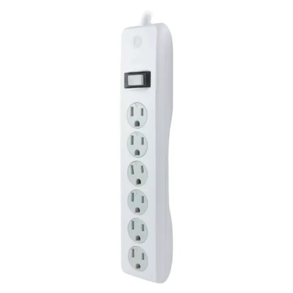 General Electric 6 Outlet Surge Protector 2' Cord White