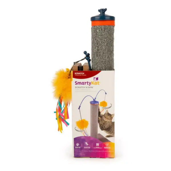 SmartyKat Scratch and Spin Carpet Cat Scratcher Wand - 2pk