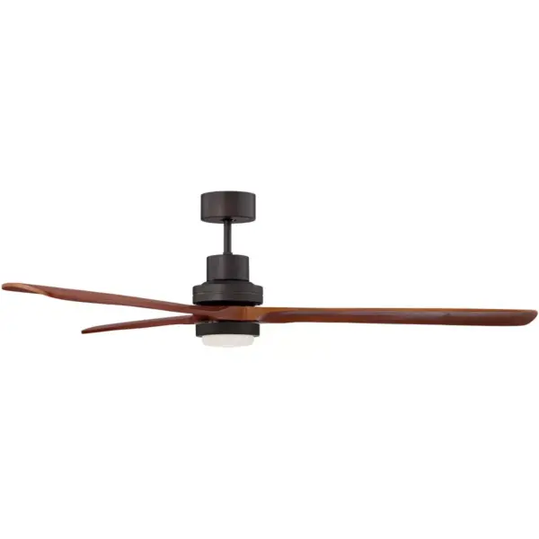 66" Casa Vieja Modern Ceiling Fan with Light LED Remote Control Delta-wing Oil Rubbed Bronze Wood Opal Glass for Living Room Kitchen Bedroom