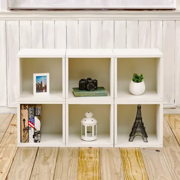 Way Basics Stackable Cube Storage Cubby Organizer White