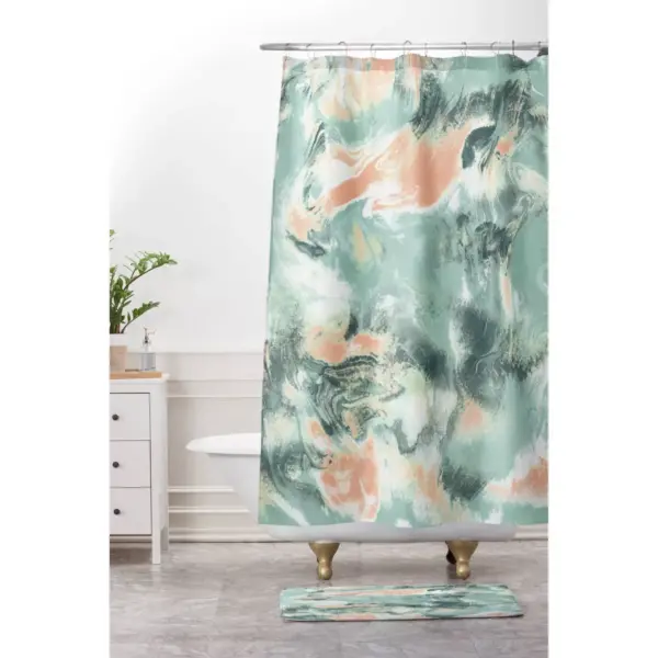 Jacqueline Maldonado Marble Mist Shower Curtain Pink - Deny Designs