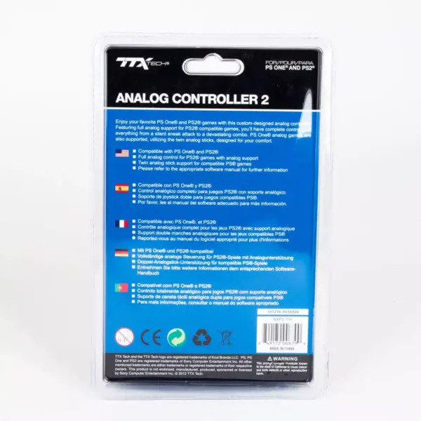 TTX Tech Analog Wired Controller Compatible with PlayStation 2/PlayStation 1, White