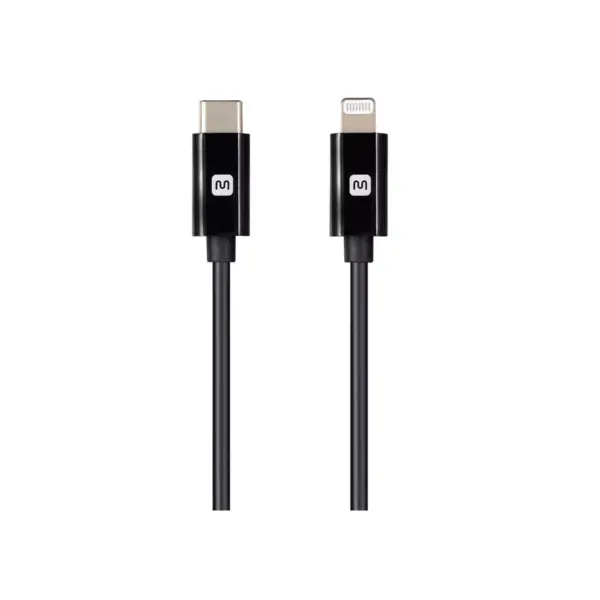 Monoprice Apple MFi Certified Lightning to USB Type-C and Sync Cable - 1.5 Feet - Black | Compatible with iPod, iPhone, iPad with Lightning Connector