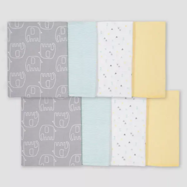 Gerber Baby 8pk Elephant Burpcloth - Yellow/White/Gray