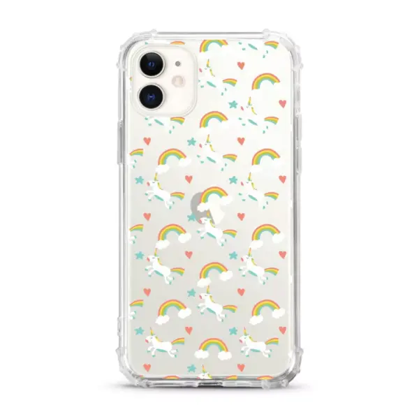 OTM Essentials Apple iPhone 11/XR Tough Edge Clear Phone Case - Unicorns & Rainbows