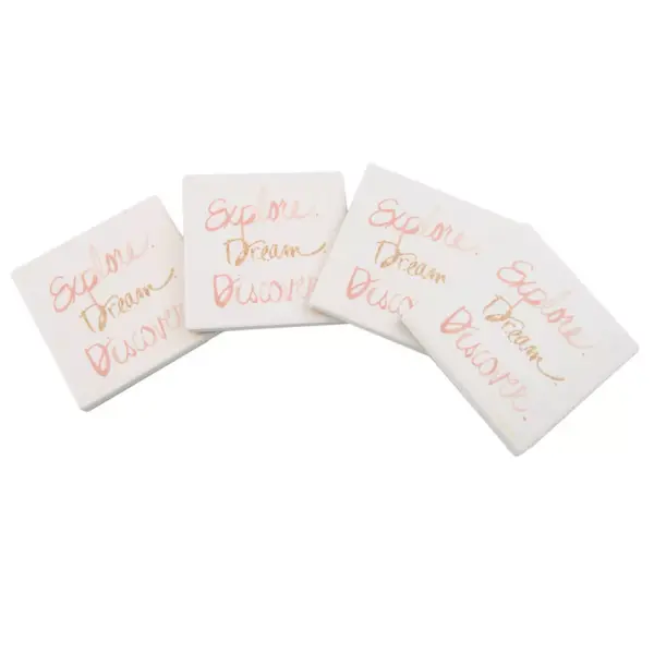 4pk Ceramic Explore Dream Discover Coasters - Thirstystone