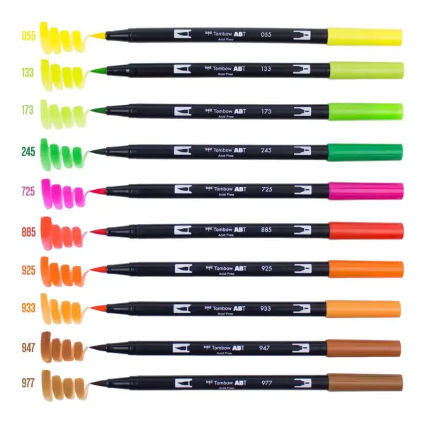 Tombow 10ct Dual Brush Pen Art Markers - Citrus