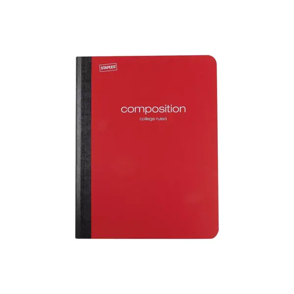 Staples Composition Notebook 9.75" x 7.5" College Ruled 70 Sh. Red TR55081N/55081