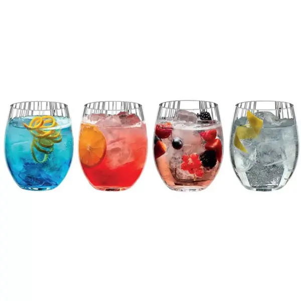 Riedel Tumbler Collection Mixing Series Gin and Tonic Set with Cocktail Recipes, Set of 4 Glasses