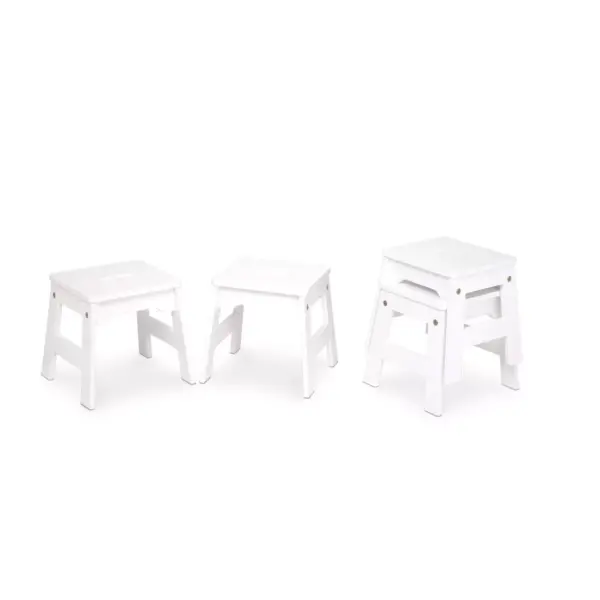 Melissa & Doug Wooden Stools - Set of 4 - White