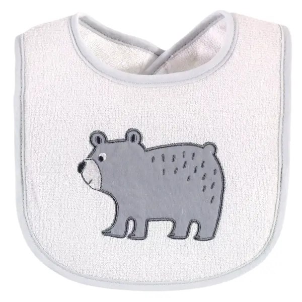 Hudson Baby Unisex Baby Cotton Terry Drooler Bibs with Fiber Filling, Neutral Woodland, One Size