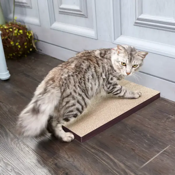 Way Basics Eco Simple Cat Scratcher Scratching Pad - Espresso Wood Grain