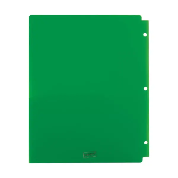 Staples 2 Pocket Poly Folder Green 920301