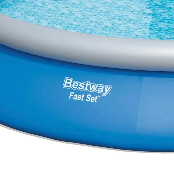 Bestway 57267E Fast Set Up 15ft x 33in Outdoor Inflatable Round Above Ground Swimming Pool Set with 530 GPH Filter Pump, Blue