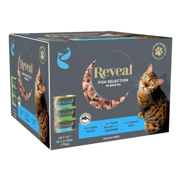 Reveal Grain Free Fish Selection In Broth Wet Cat Food - 2.47oz/12ct