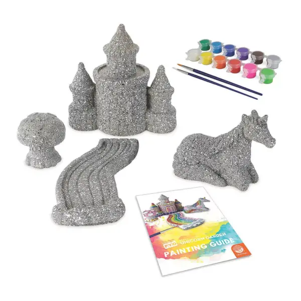 MindWare Paint Your Own Stone: Unicorn Garden - Creative Activities -7 Pieces