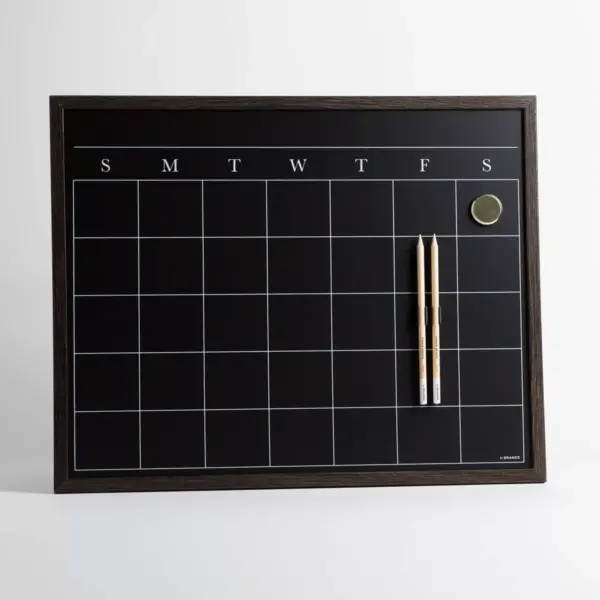 U Brands Wood Frame Chalkboard Calendar