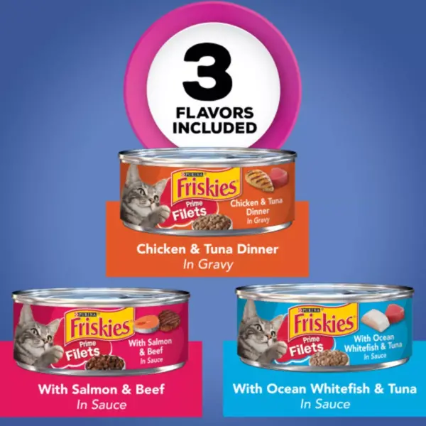 Purina Friskies Seafood Prime Filets Wet Cat Food - 5.5oz/24ct Variety Pack