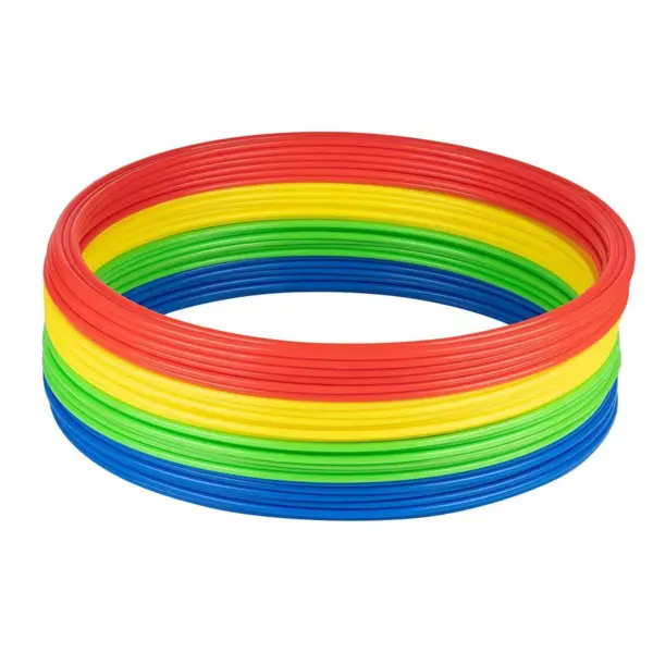 Juvale 24 Pack Agility Speed Training Rings for Sport Trainers, Gyms, Athletics, 4 Assorted Colors