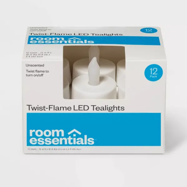 12ct Twist-Flame LED Tealight Candles (White) - Room Essentials™