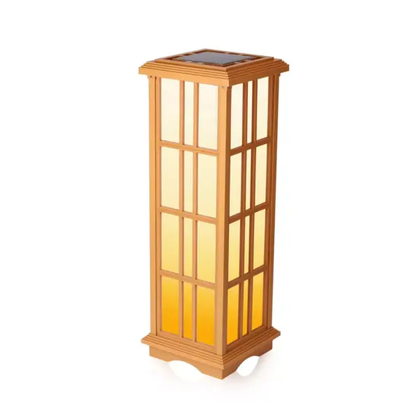 33.4" Solar Zen LED Outdoor Lantern White/Amber Light - Techko Maid