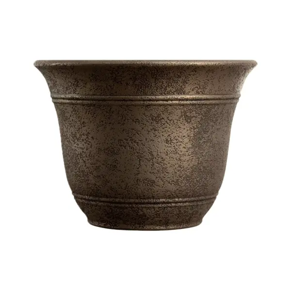 HC Companies 13-Inch Width Sierra Planter Round Nordic Bronze Planter (6 Pack)