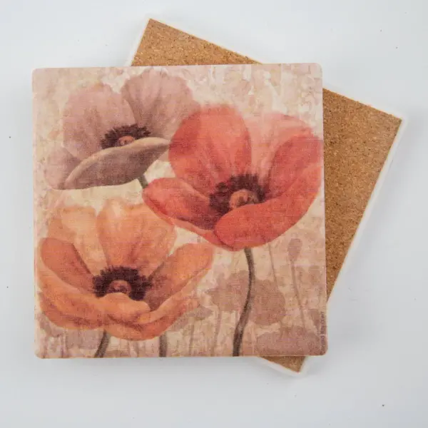 Thirstystone Poppy Allure 4 Piece Occasions Coaster Set