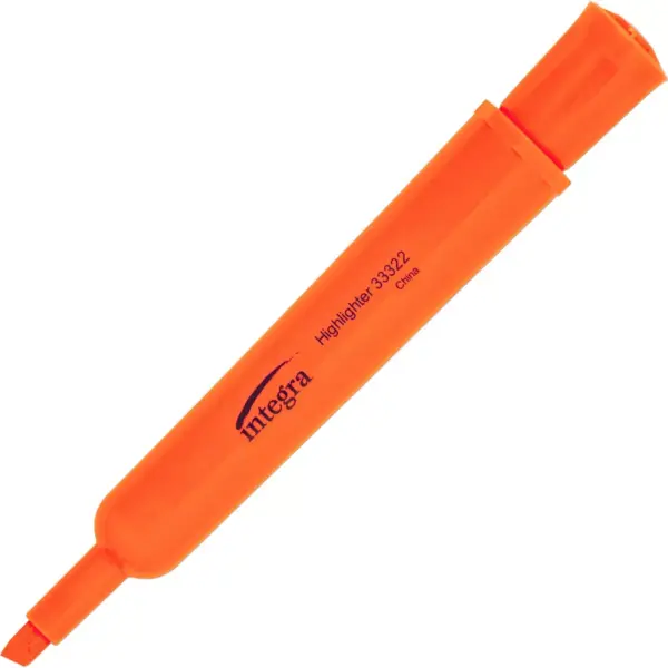 Integra Desk Highlighter Chisel Tip 12/PK Fluorescent Orange 33322