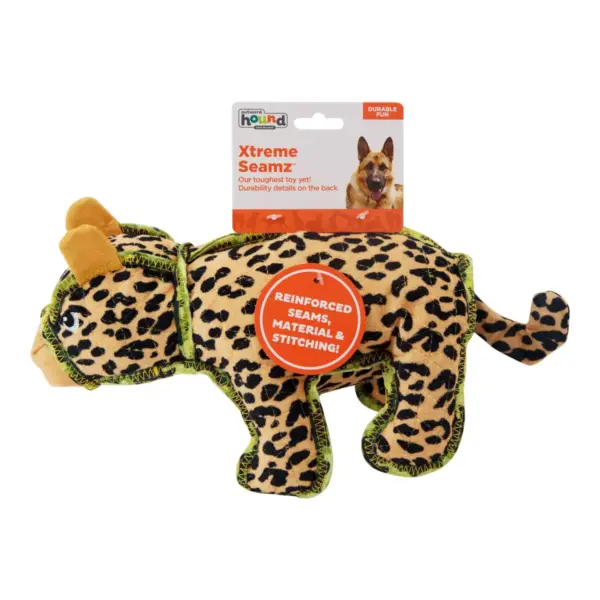 Outward Hound Xtreme Seamz Leopard Dog Toy - Tan - M